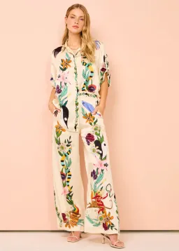 Alemais Meagan Silk Shirt & Pants Set Multi Size 10 for rent on The Volte - image 8