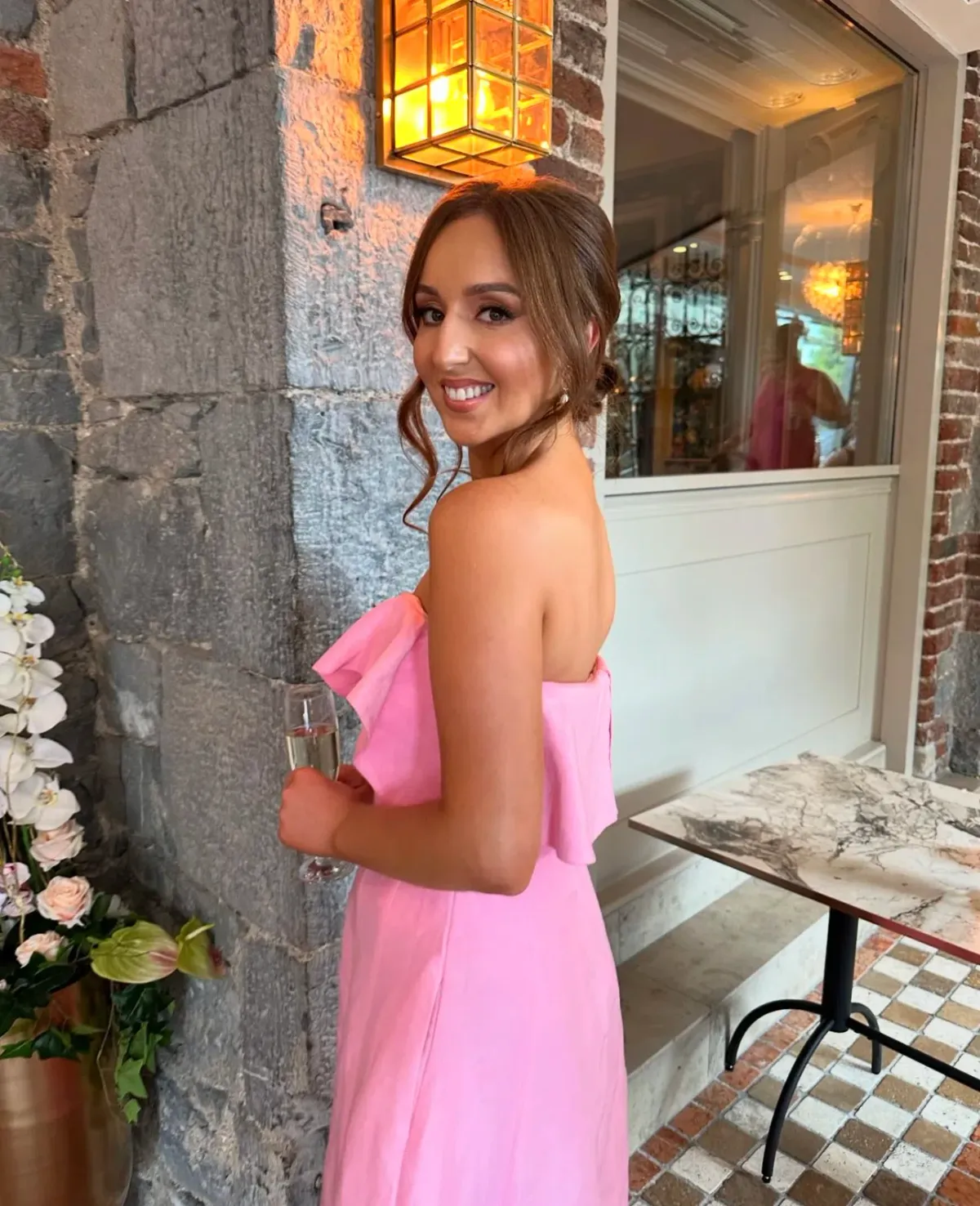 Aje Shallows Strapless Gown in Pink Size 8 - Image 4