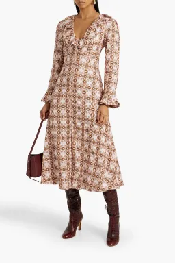 Zimmermann Daisy Midi Dress Floral Print Size 0 / AU 8  for rent on The Volte - image 1