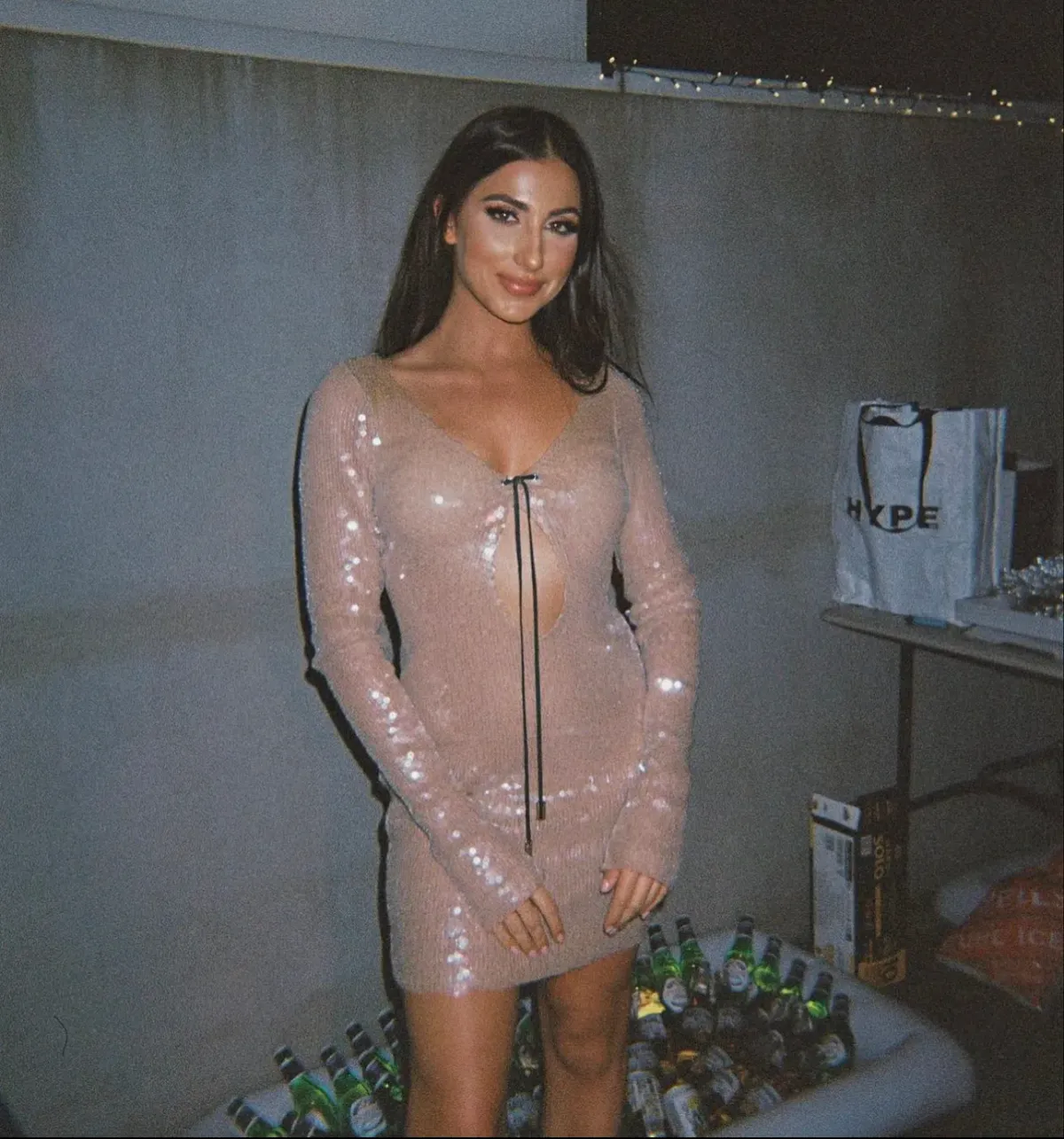 16arlington Solarium Open-back Sequined Stretch-tulle Mini Dress Smoke Sequin Size AU 6 - Image 6