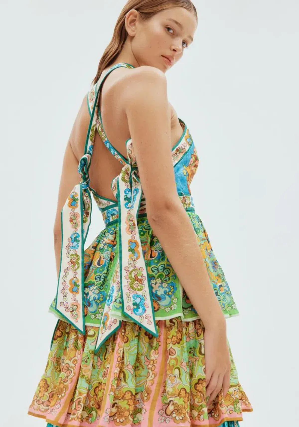 Alemais Dreamer Halter Tier Dress Multi Size 10 - Image 2