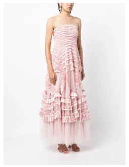 Needle and Thread Pink Strapless Ruffle-Detail Dress Size 10 for rent on The Volte - image 2