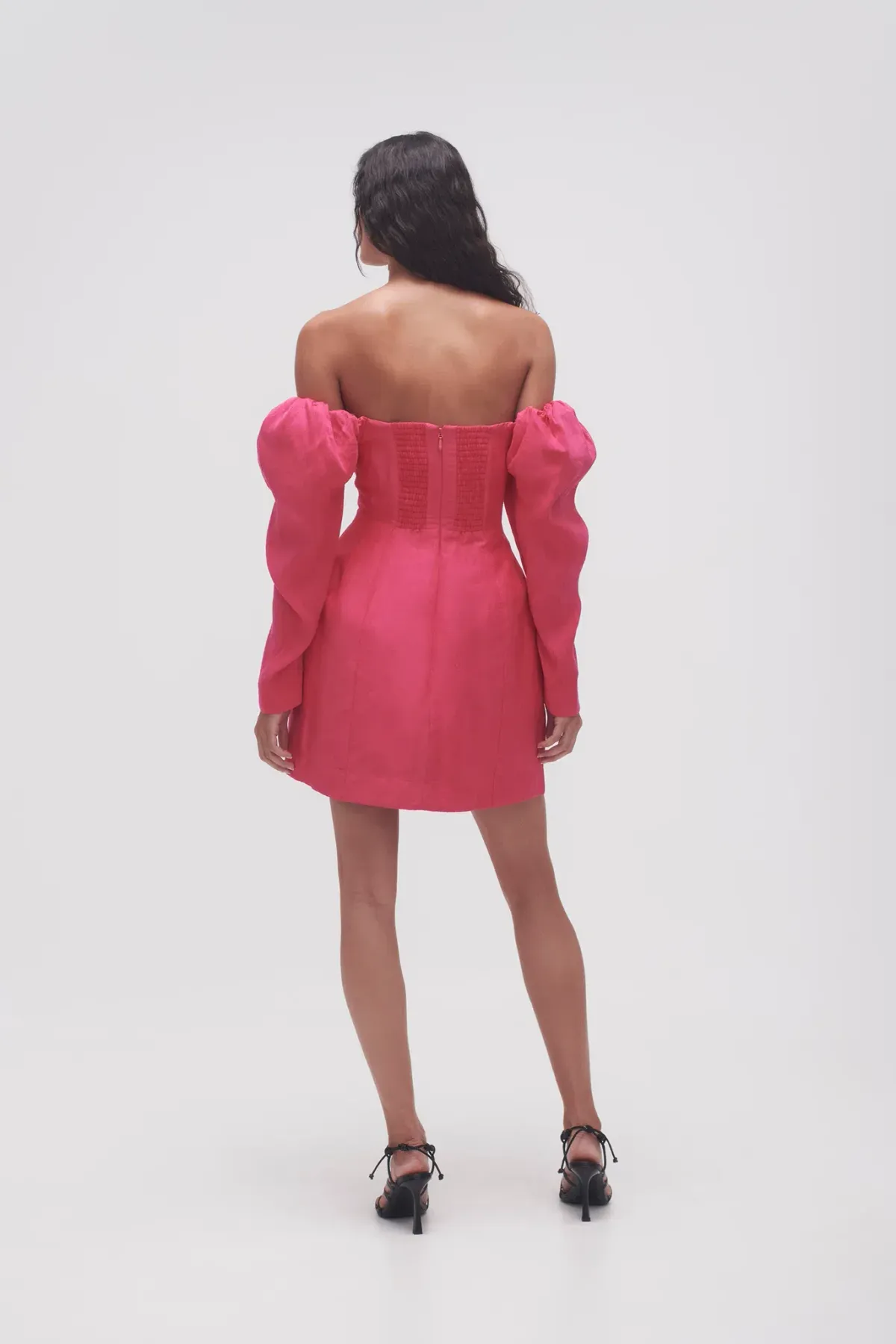 Aje Baret Sleeved Mini Dress Hot Pink Size 6 - Image 4