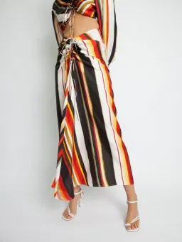 Christopher Esber Ruched Disconnect Striped Shirt Dress Multicolour Size 4  for rent on The Volte - image 2