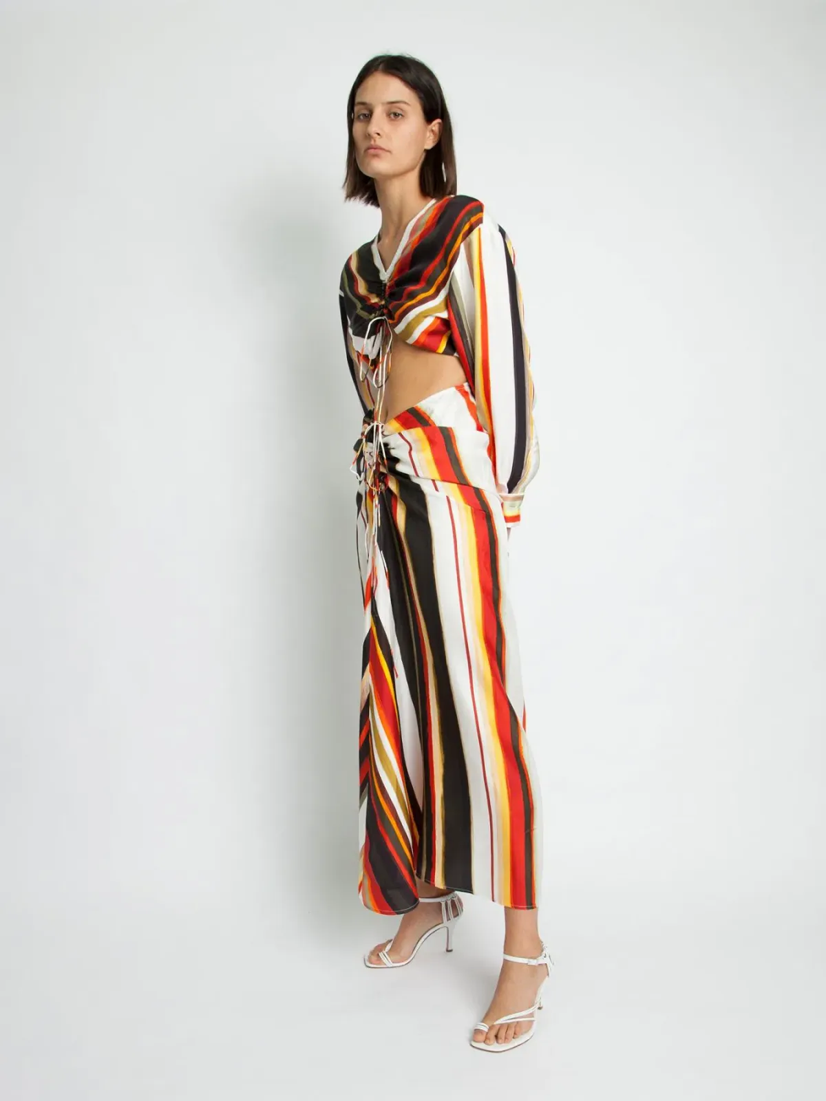 Christopher Esber Ruched Disconnect Striped Shirt Dress Multicolour Size 4  - Image 1