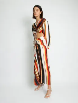 Christopher Esber Ruched Disconnect Striped Shirt Dress Multicolour Size 4  for rent on The Volte - image 1