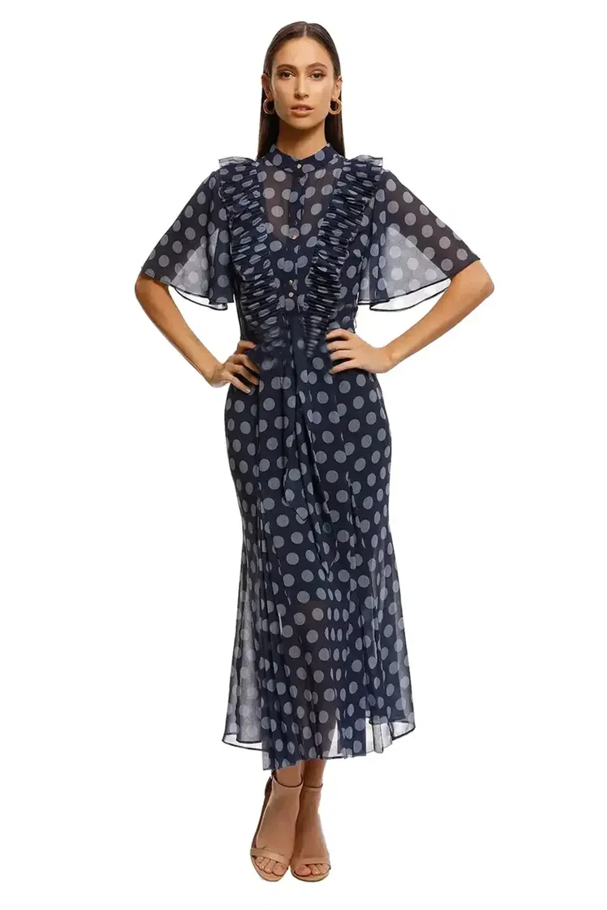 Keepsake the Label Passion Midi Dress in Midnight Polka Dot Size 8 - Image 1