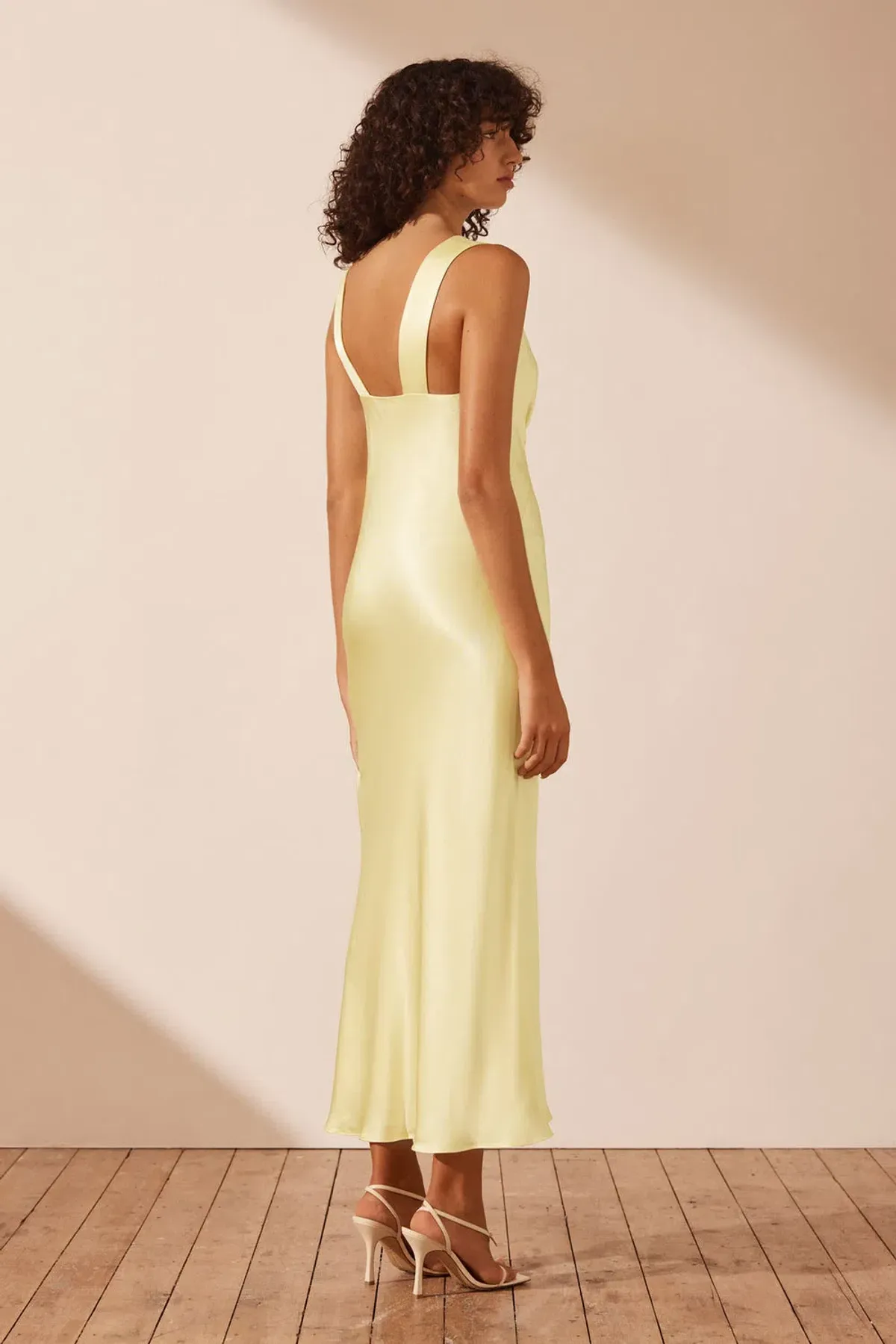 Shona Joy La Lune Plunged Midi Dress in Lemon Size 10 - Image 2