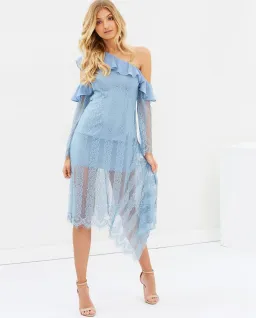 Keepsake the Label Better Days Lace Midi Dress Dusty Blue Size XS / AU 6 for rent on The Volte - image 1