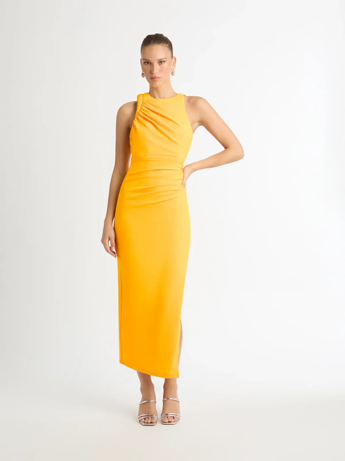 Sheike Portland Midi Dress in Orange Mango Size 10 - Image 1