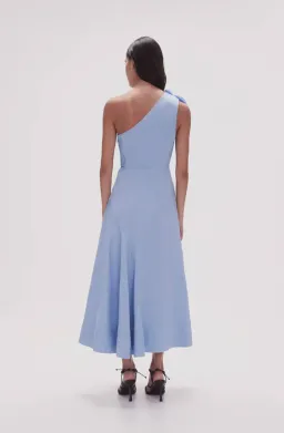 Aje Adelia Ruffle Midi Dress Light Sky Blue Size 12 for rent on The Volte - image 3