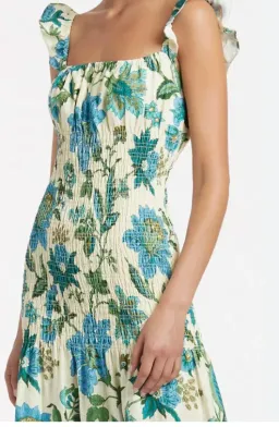 Sir the Label Alexandre Ruched Midi Dress Floral Size 2 / AU 10 for rent on The Volte - image 2