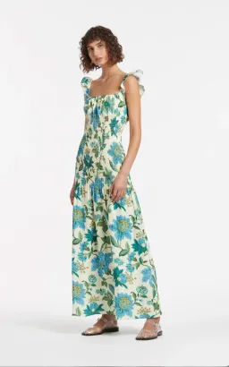 Sir the Label Alexandre Ruched Midi Dress Floral Size 2 / AU 10 for rent on The Volte - image 1