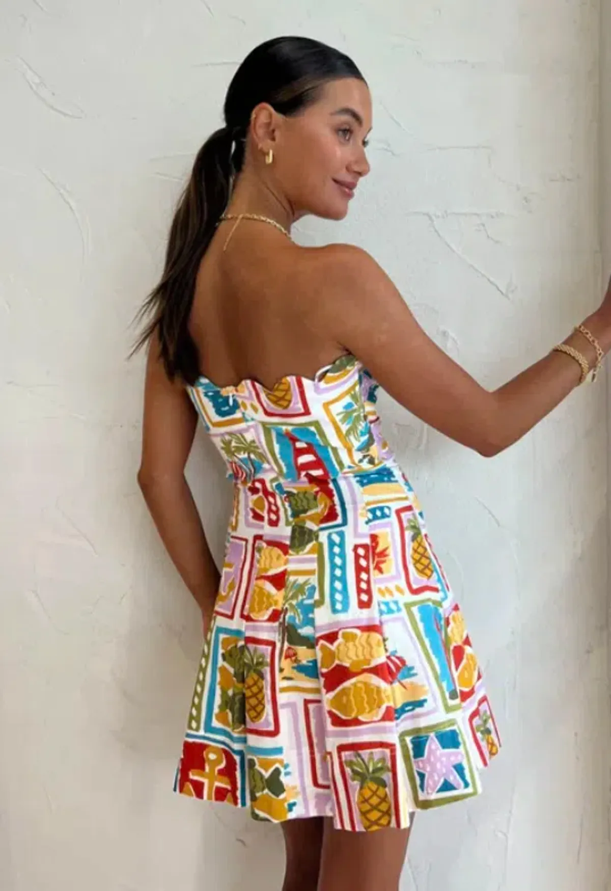 By Nicola Nautical Strapless Mini Dress In Summer Vacation Size 10 - Image 3