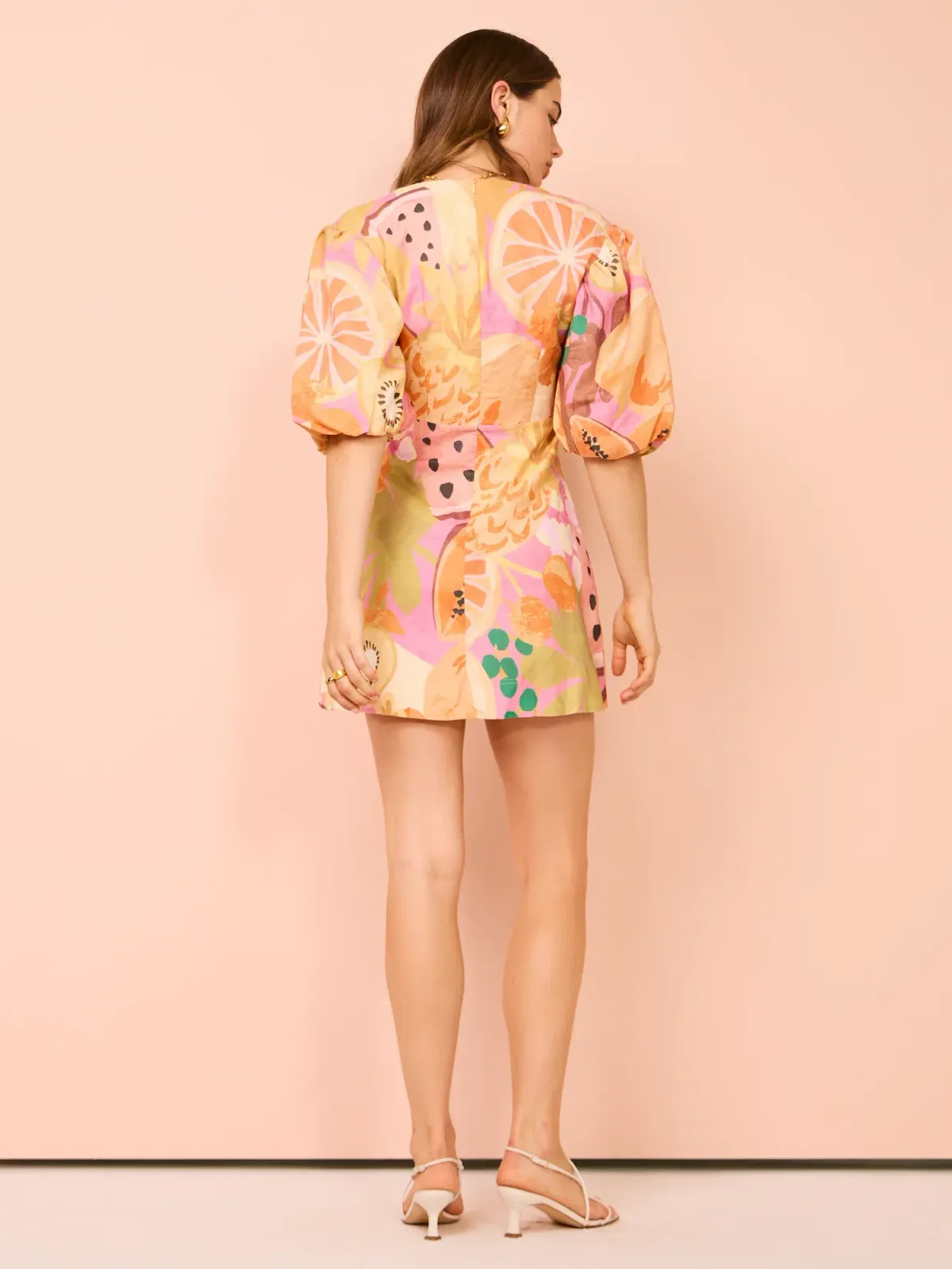 By Nicola Bolero Gathered Neckline Mini Dress In Fruit Punch Size AU 8 - Image 3