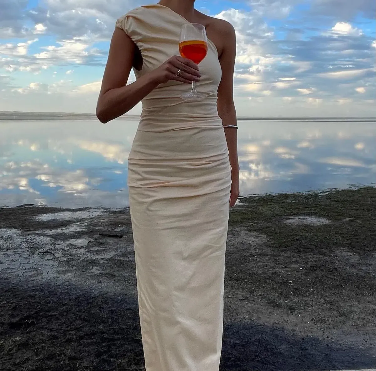 Sir The Label Giacomo Gathered Gown in Butter Size 1 / AU 8 - Image 4