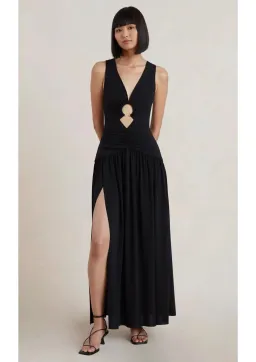 Bec & Bridge Lindsey V Maxi Dress Black Size 8 for rent on The Volte - image 1