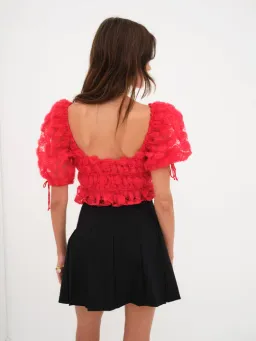 For Love and Lemons Hannah Crop Top Red Rose Size XS / AU 6 for rent on The Volte - image 3