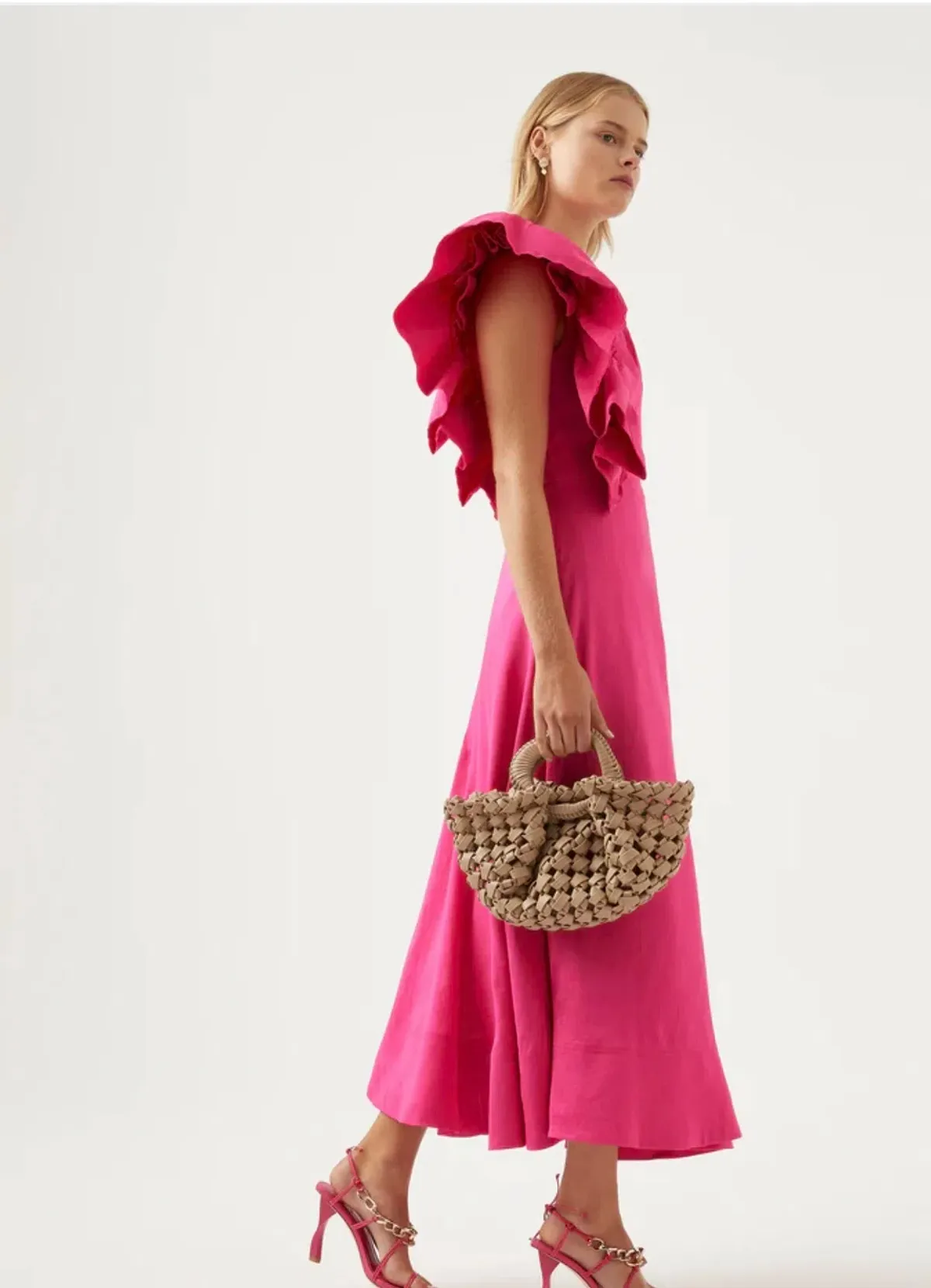 Aje Bonjour Asymmetric Dress in Fuschia Pink Size 14  - Image 2