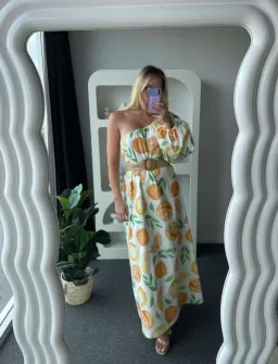 Ambra Maddalena Ophelia Dress In Orange Size 10  for rent on The Volte - image 1