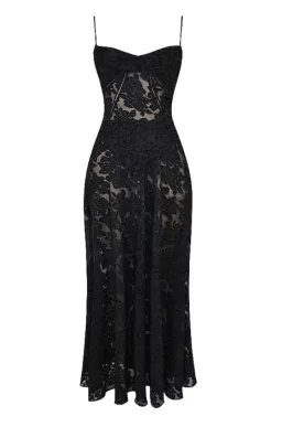 House Of Cb Seren Floral Sheer Lace Back Maxi Dress Black Size S / Au 8 for rent on The Volte - image 5