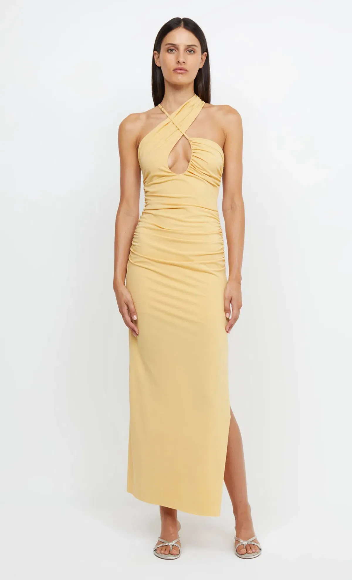 Bec & Bridge Montana Cross Over Dress Straw Size 8 - Image 1