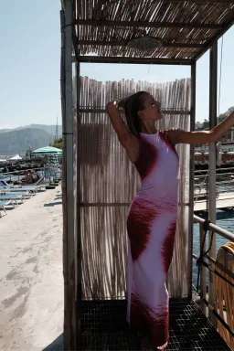 With Harper Lu Racer Dress Isola Ocean Pink Multi Size 8 for rent on The Volte - image 3