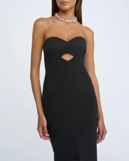 By Johnny Diamond Strapless Split Midi Dress Black Size 8 for rent on The Volte - image 3