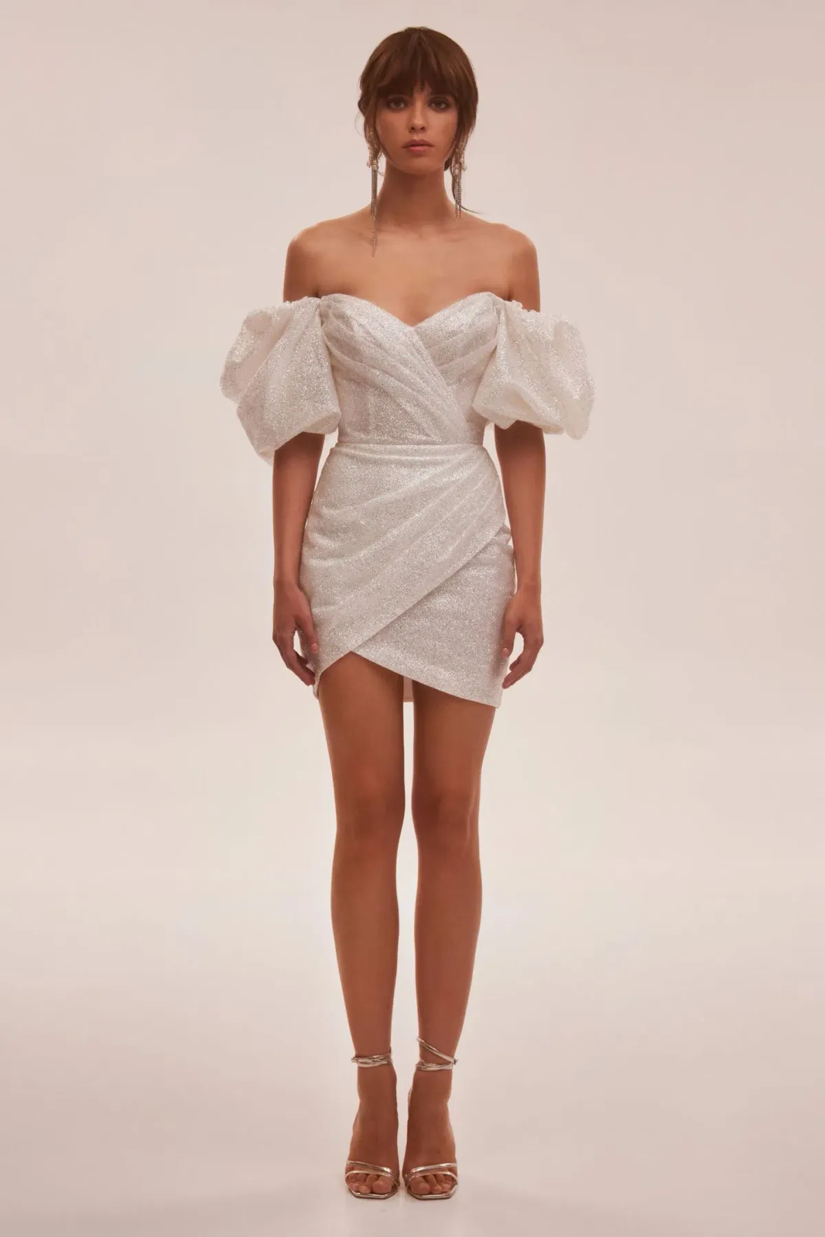 Milla White Cute Mini dress with Doll Sleeves Ivory Size 8 - Image 1