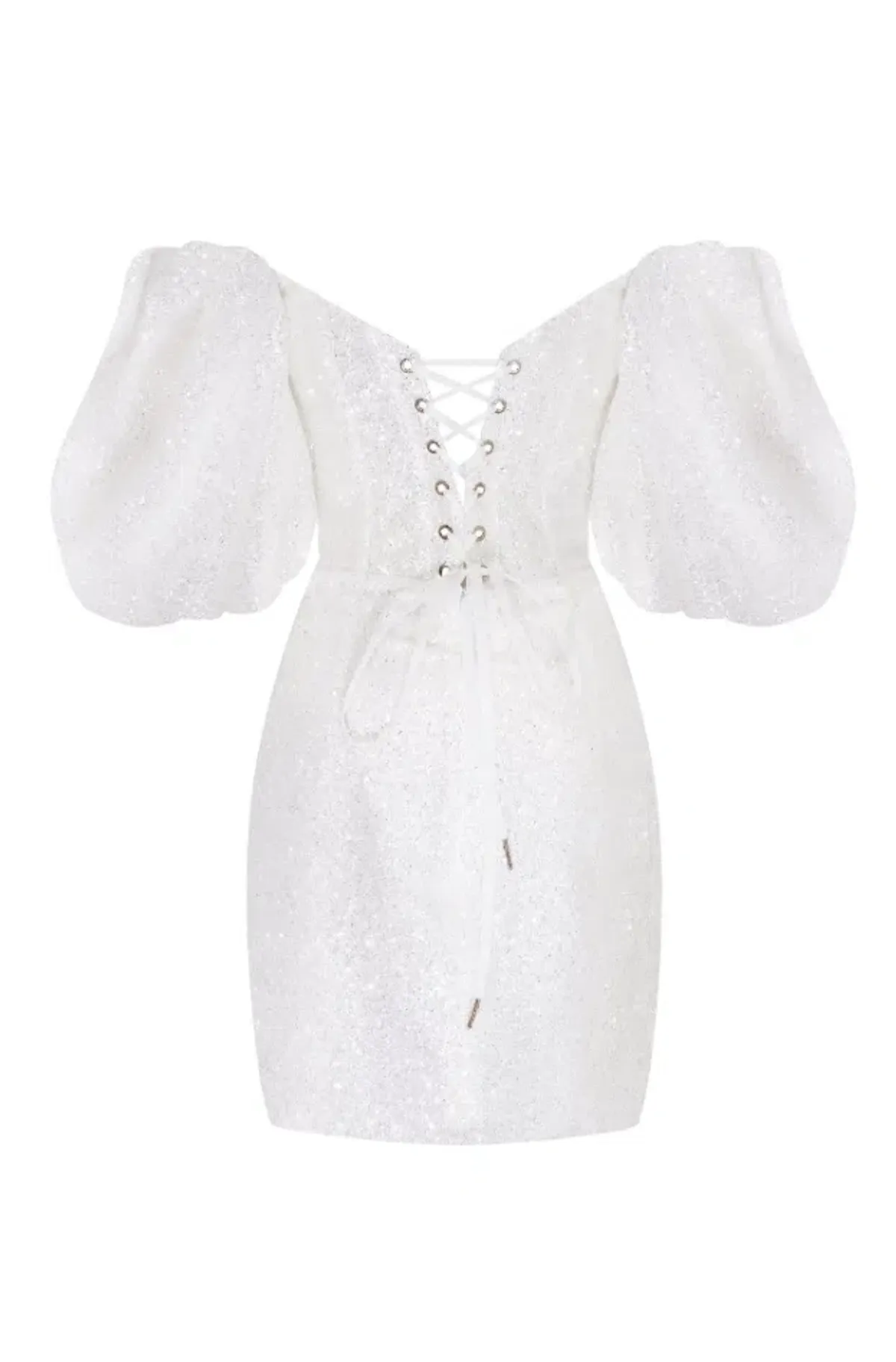 Milla White Cute Mini dress with Doll Sleeves Ivory Size 8 - Image 4