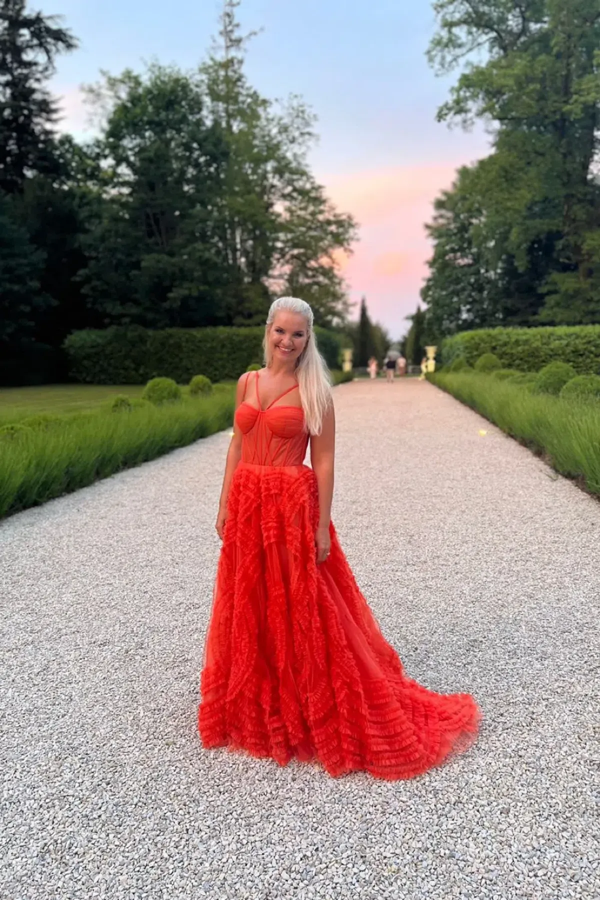 Milla Tangerine Tulle Ornament Maxi Dress Orange Size 8 - Image 2