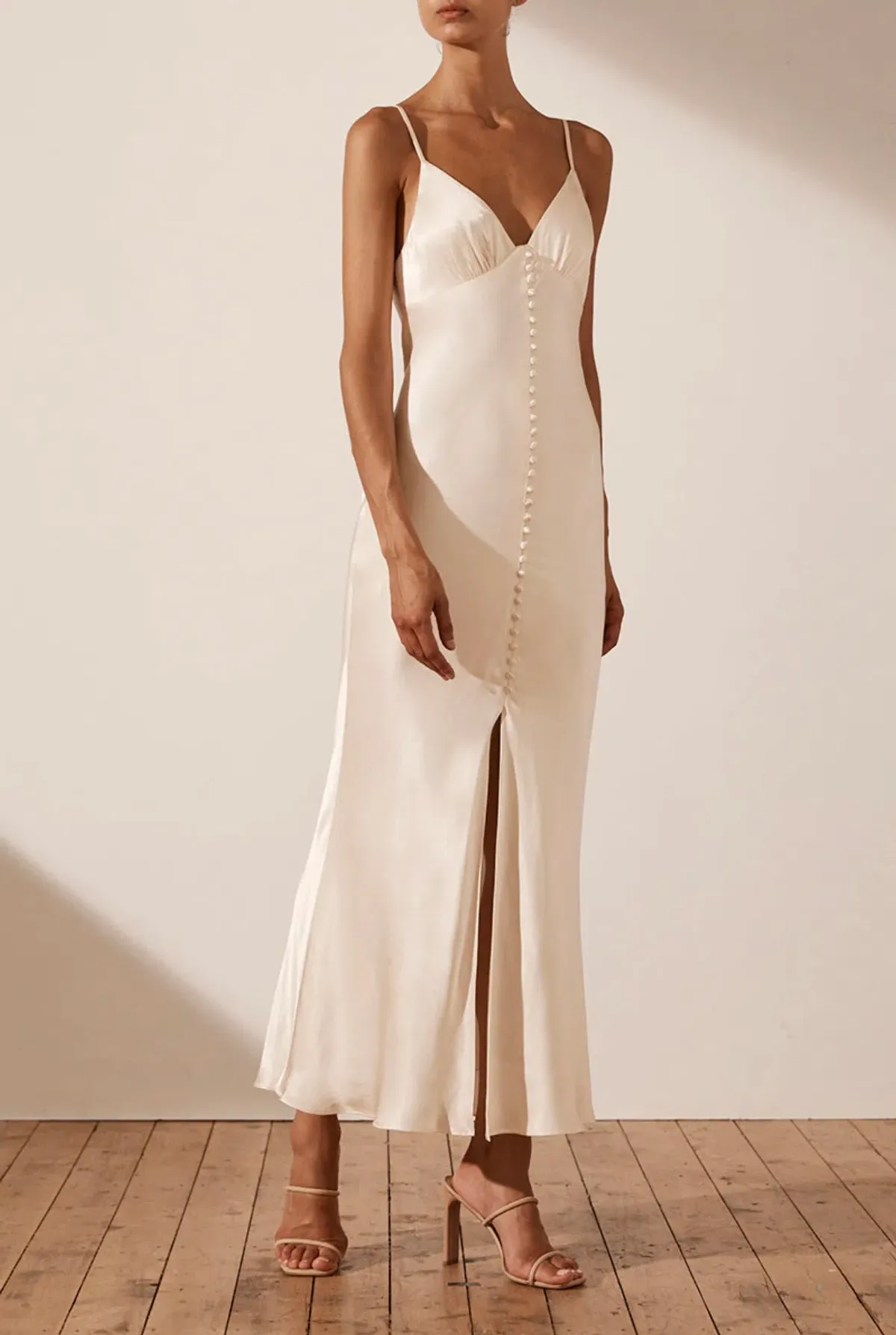 Shona Joy La Lune Bias Slip Dress Cream Size 6 - Image 3