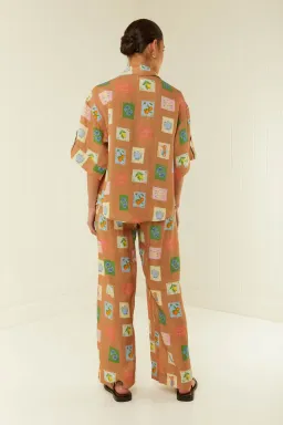 Palm Noosa Mirage Shirt and Hallie Pants Set Brown Emblem Size 8 for rent on The Volte - image 2