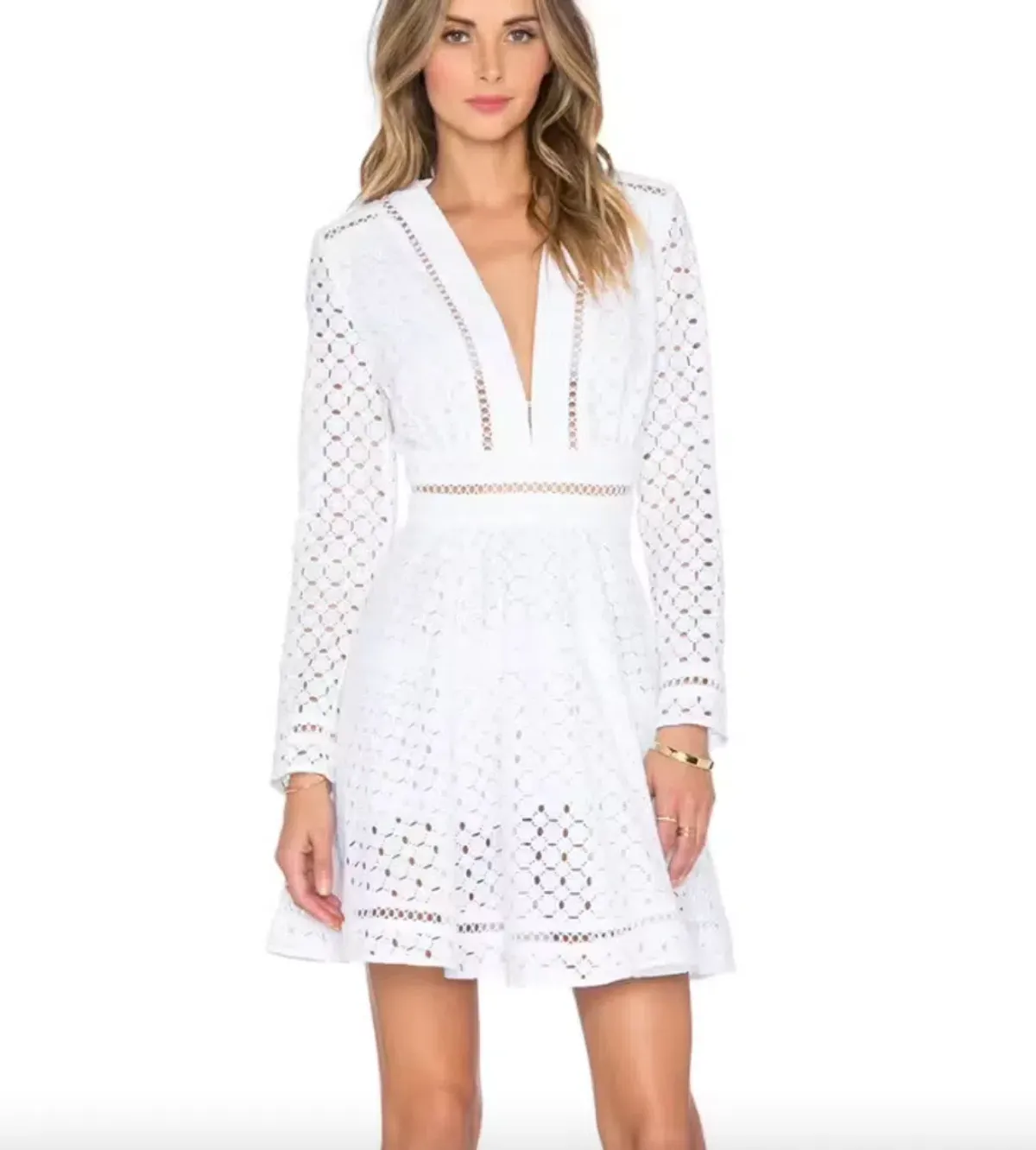 Zimmermann Ryker Broderie Dress in White Size 1 / AU 10 - Image 2
