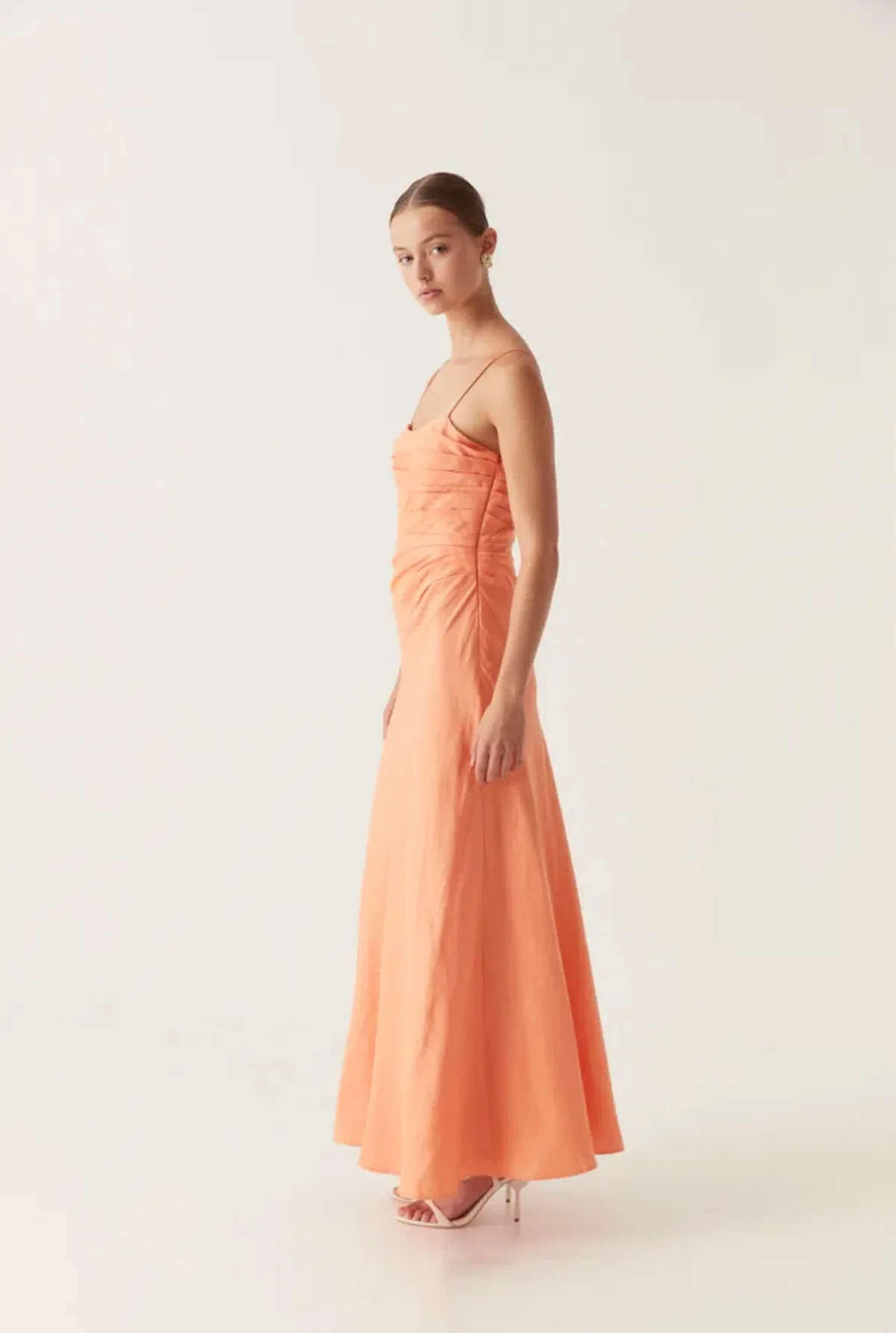 Aje Clarice Draped Maxi Dress Sunset Orange Size 8 - Image 2