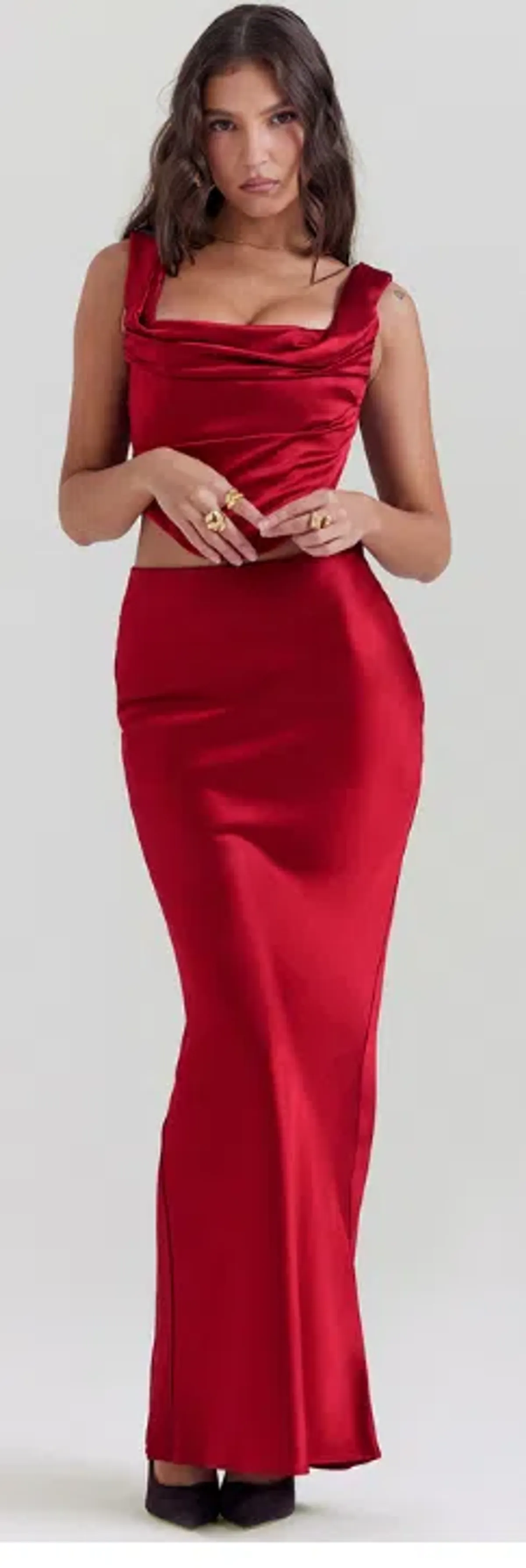 House of CB Una Corset and Sydel Skirt Set Ruby Red Size S / AU 8 - Image 2