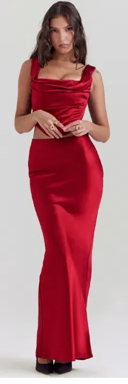 House of CB Una Corset and Sydel Skirt Set Ruby Red Size S / AU 8 for rent on The Volte - image 2