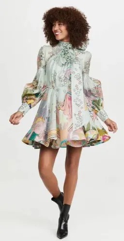 Zimmermann Concert Tie Neck Mini Dress Mint Collage Size 0 / AU 8 for rent on The Volte - image 6