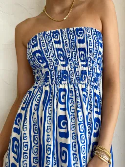 Faithfull the Brand Musee Midi Dress in Island Blue Pacific Print Size 6 for rent on The Volte - image 4