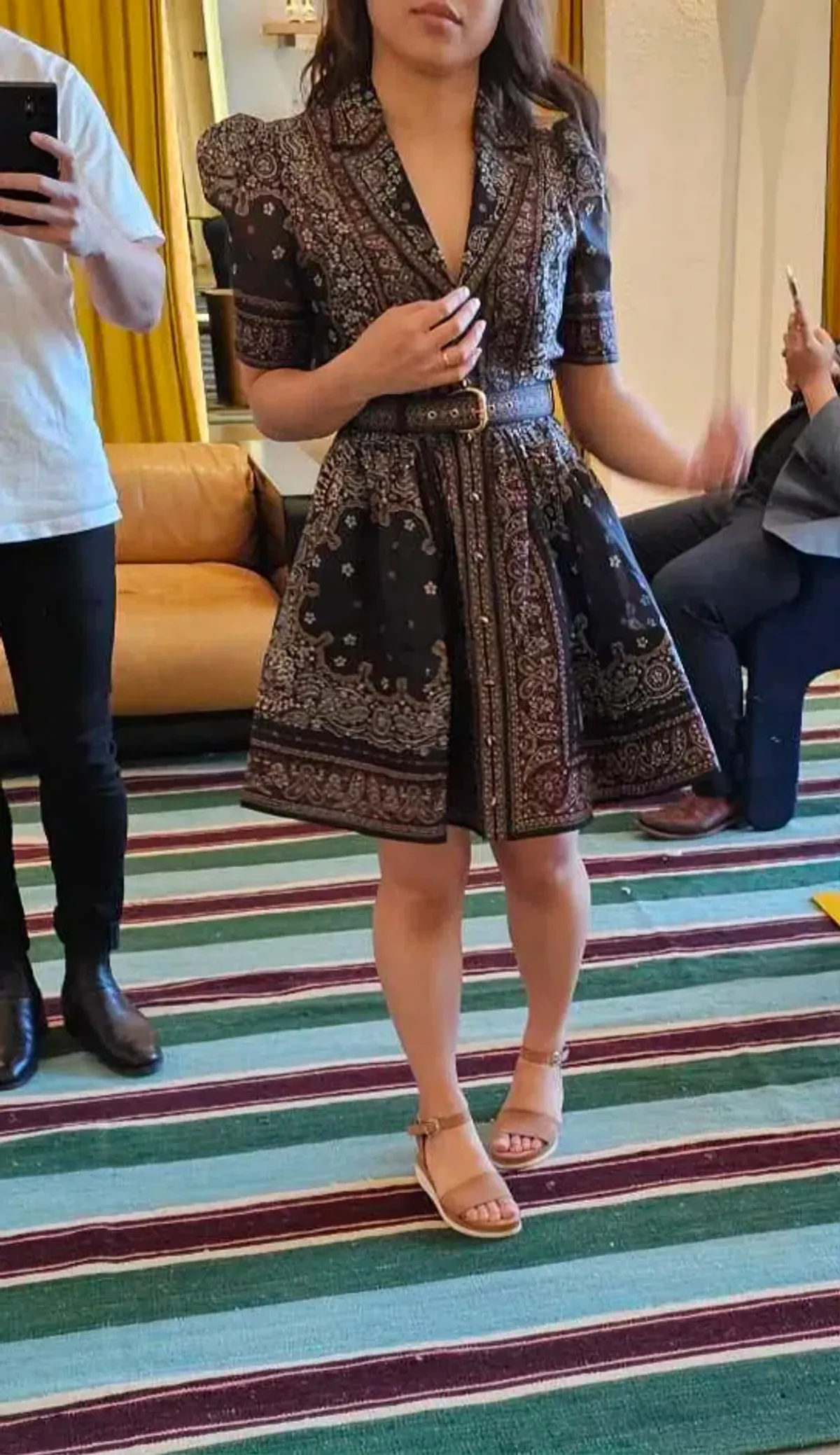 Zimmermann Matchmaker Mini Shirt Dress Black Bandana Size 0 / AU 8 - Image 3