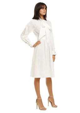 Leo Lin Serenity Lace Shirt Dress in White Size 8 for rent on The Volte - image 1