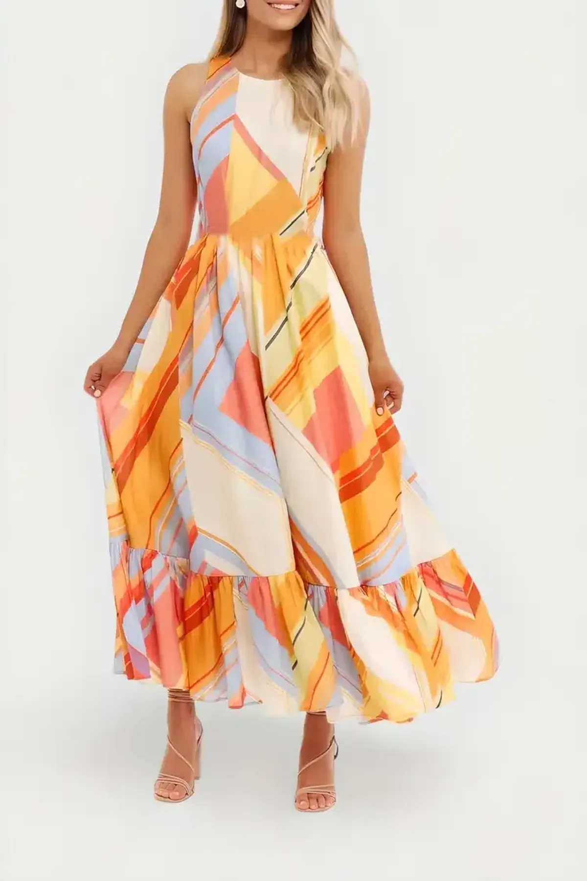 Leo Lin Macedonia Dress in Multi Size 8 - Image 4