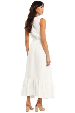 Leo Lin Luminous Linen Cutout Midi Dress in White Size 10 for rent on The Volte - image 3