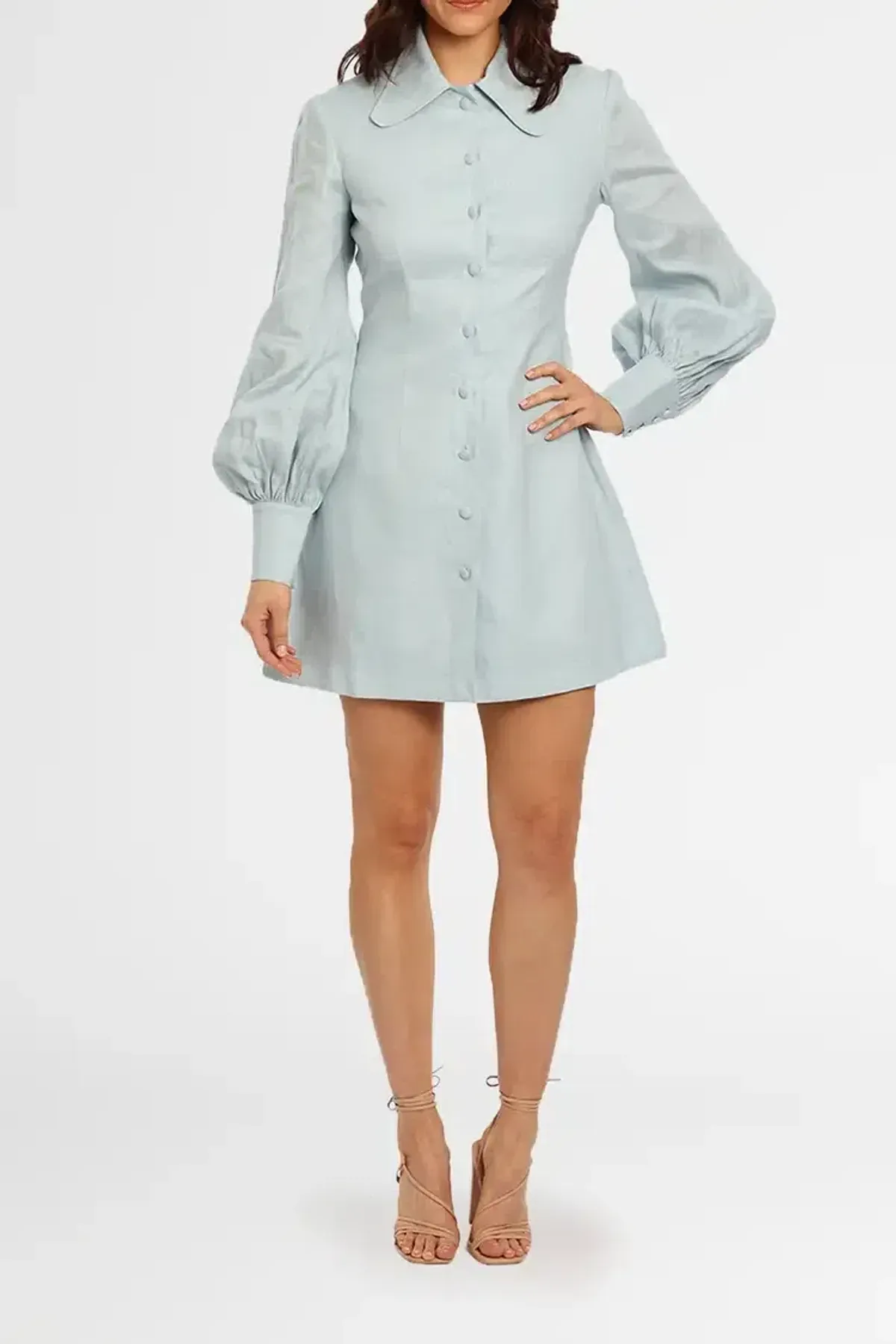 Leo Lin Luminous Mini Dress in Air Size 10 - Image 4