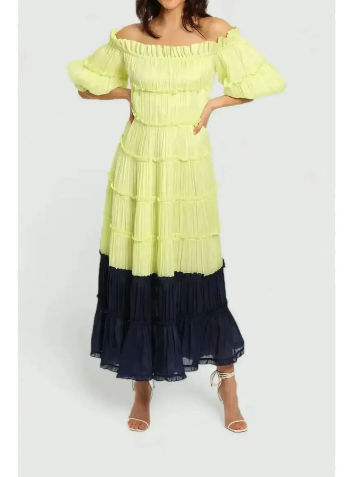 Leo Lin The Nobility Midi Dress Spliced Size AU 12 - Image 1