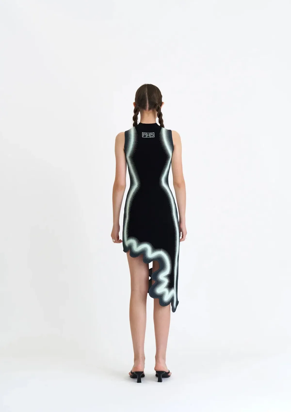 PH5 Brooklyn Wavy Asymmetric Dress Black Size S / AU 8 - Image 3