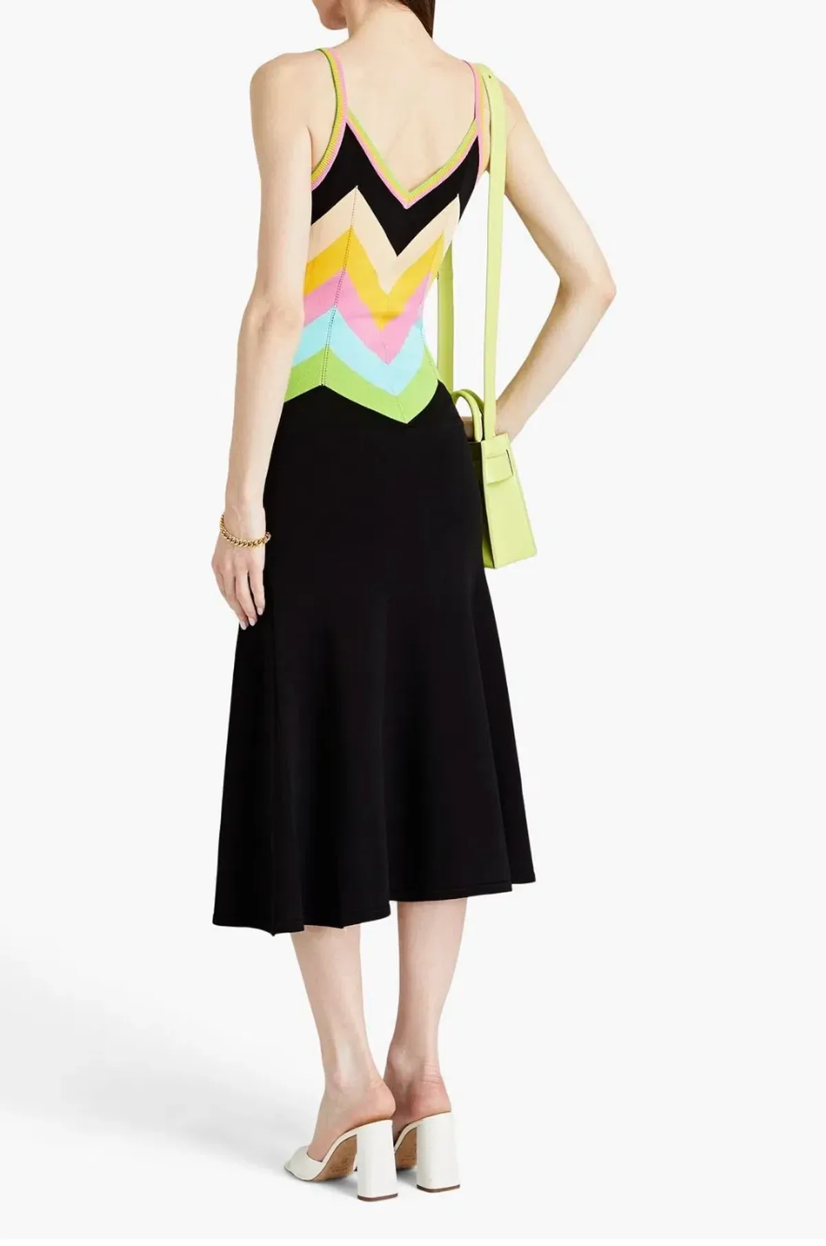 Boutique Moschino Striped Knitted Midi Dress Multi Size AU 8  - Image 2