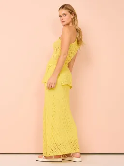 Camilla and Marc Clover Knit Skirt and Top Set In Acid Yellow Size XS / AU 6 for rent on The Volte - image 2