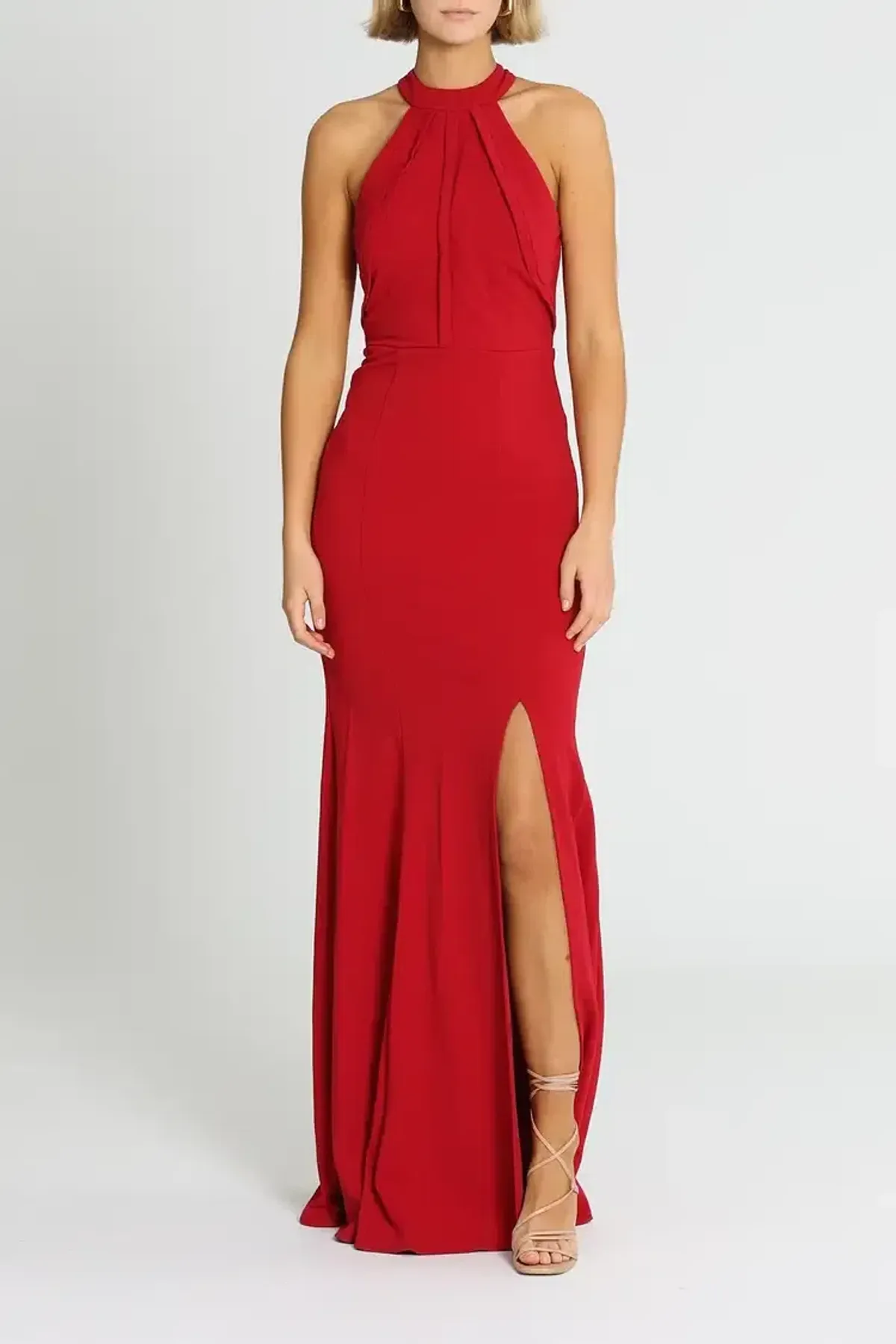 L'amour High Neck Scuba Crepe in Cherry Size AU 16 - Image 1