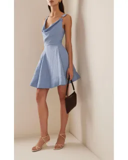 Aje Liberty Asym Mini Dress Blue Size AU 8 for rent on The Volte - image 3